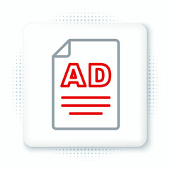 Line Advertising icon isolated on white background. Concept of marketing and promotion process. Responsive ads. Social media advertising. Colorful outline concept. Vector