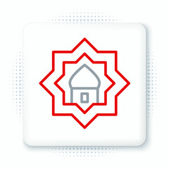 Line Muslim Mosque icon isolated on white background. Colorful outline concept. Vector