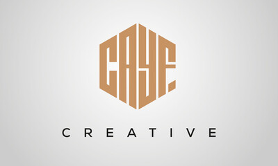 letters CAYF creative polygon hexagon logo victor template