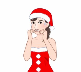 クリスマスコスチュームを着た女性