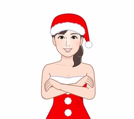 クリスマスコスチュームを着た女性