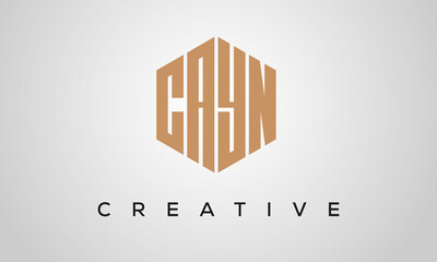 letters CAYN creative polygon hexagon logo victor template