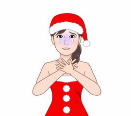 クリスマスコスチュームを着た女性