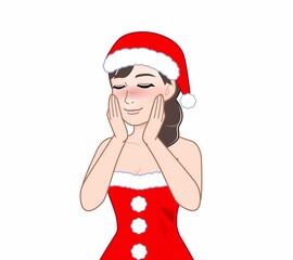 クリスマスコスチュームを着た女性