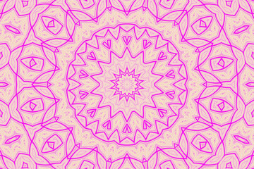 Purple and Pink Abstract kaleidoscope background. kaleidoscope texture design. multicolor kaleidoscope. Kaleidoscopic pattern. Mandala pattern. Batik Pattern