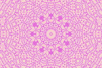 Fototapeta na wymiar Purple and Pink Abstract kaleidoscope background. kaleidoscope texture design. multicolor kaleidoscope. Kaleidoscopic pattern. Mandala pattern. Batik Pattern