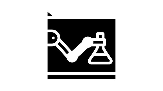 laboratory robot animated glyph icon laboratory robot sign. isolated on white background