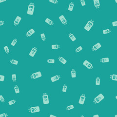 Green Electric boiler for heating water icon isolated seamless pattern on green background. Vector