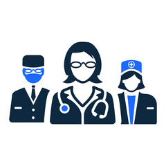 Doctor, medical, team icon. Simple vector sketch.
