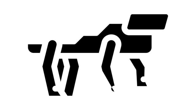 robodog robot animated glyph icon robodog robot sign. isolated on white background