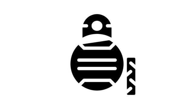 child robot animated glyph icon child robot sign. isolated on white background