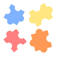 Fototapeta premium Jigsaw puzzle icon set. Jigsaw puzzle pieces vector or clipart.
