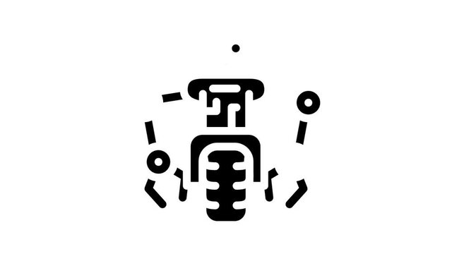 moto robot transport animated glyph icon moto robot transport sign. isolated on white background