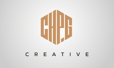 letters CHPG creative polygon hexagon logo victor template