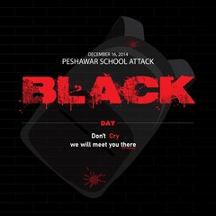  16 Dec Black Day for APS Peshawar Banner Vector Illustration. 
