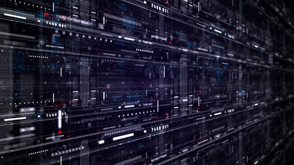 Fototapeta premium Digital cyberspace and digital data network connections concept. Transfer digital data hi-speed internet, Future technology digital abstract background concept. 3d rendering