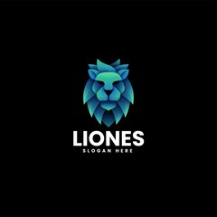 Obraz premium Vector Logo Illustration Lion Gradient Colorful Style.