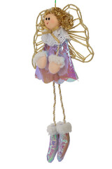 Handmade toy on a thread Christmas fairy.