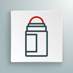Line Antiperspirant deodorant roll icon isolated on white background. Cosmetic for body hygiene. Colorful outline concept. Vector
