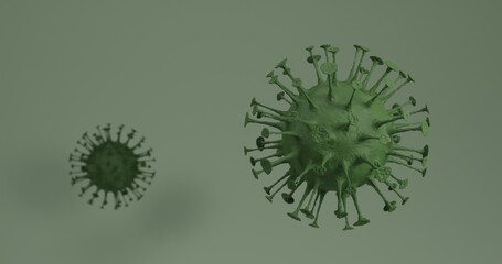 COVID-19 coronavirus cells rotation 360 degrees seamless loop. Poxvirus monkeypox pox monkey virus. 3D illustration.