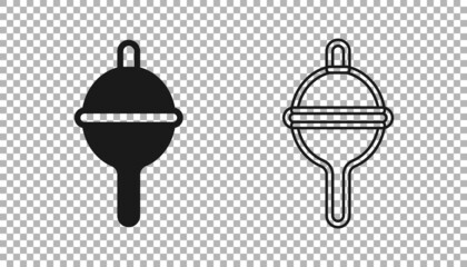 Black Fishing float icon isolated on transparent background. Fishing tackle. Vector © Iryna