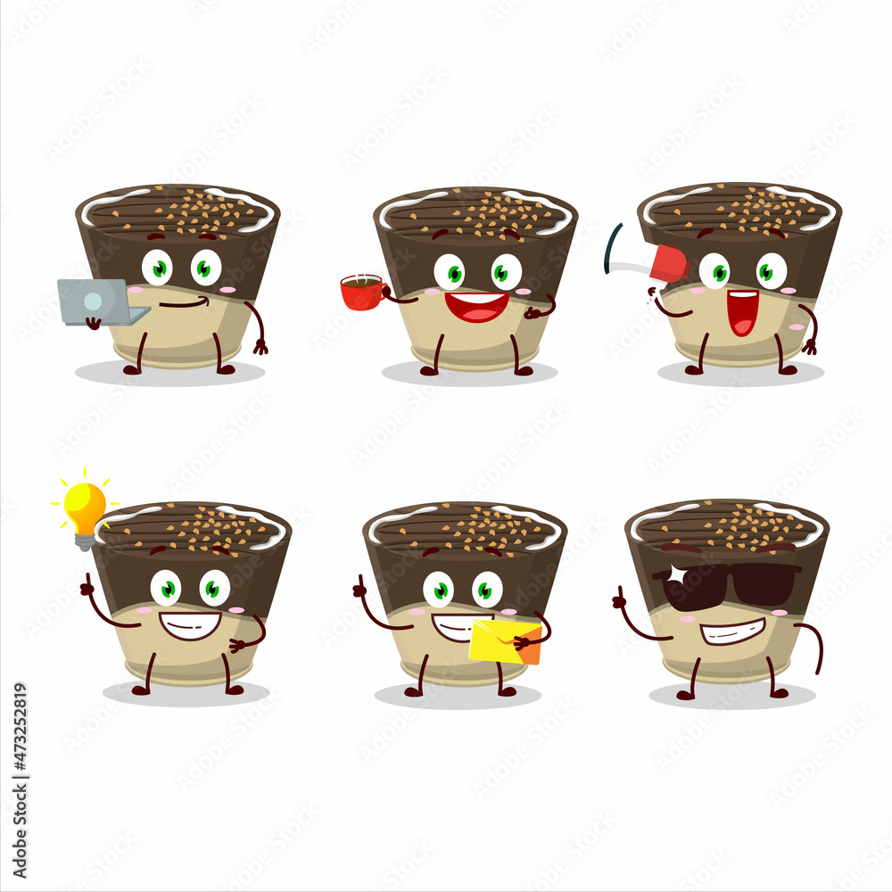 Canvas Prints Truffle chocolate milk candy cartoon character with various types of business emoticons