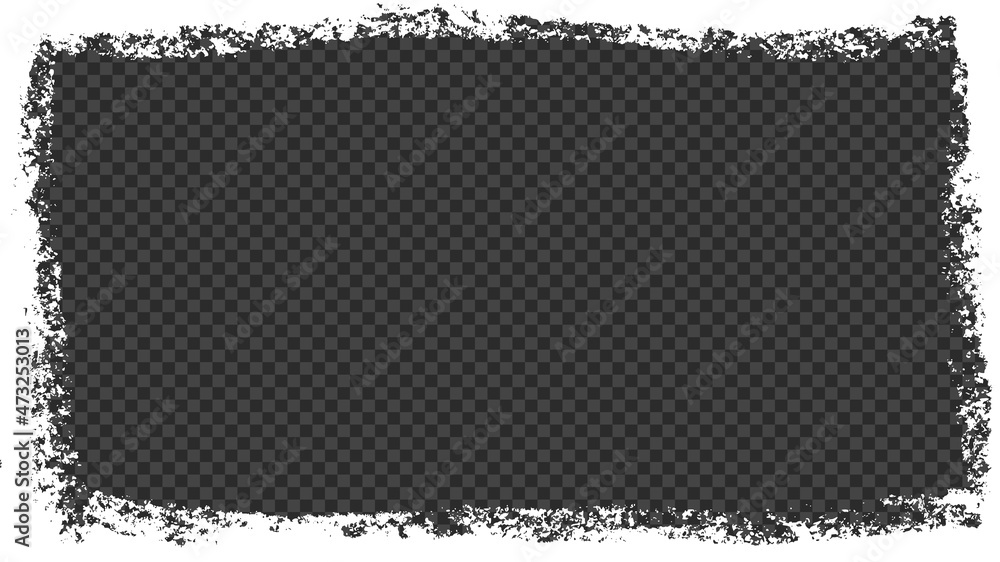 Poster white grunge frame for stories and social network media 16 9. template with brush stroke. rectangula