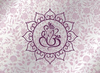 Ganesha, wedding card, royal Rajasthan, India	