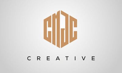 letters CMJC creative polygon hexagon logo victor template