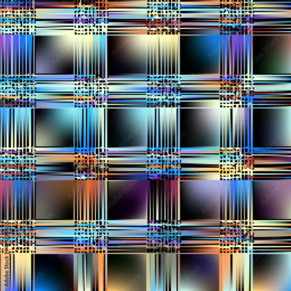 Poster abstract seamless pattern. futuristic blur plaid.