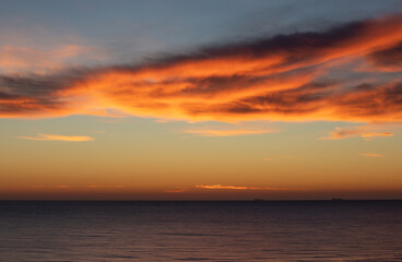 landscape before sunrise on the beach