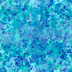 Fototapeta na wymiar Abstract seamless background with spots stains splashes blots smudges strokes splats of blue shades