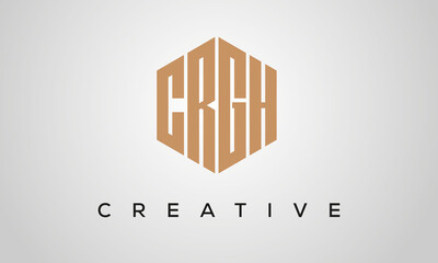 letters CRGH creative polygon hexagon logo victor template