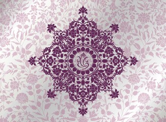 Ganesha, wedding card, royal Rajasthan, India	