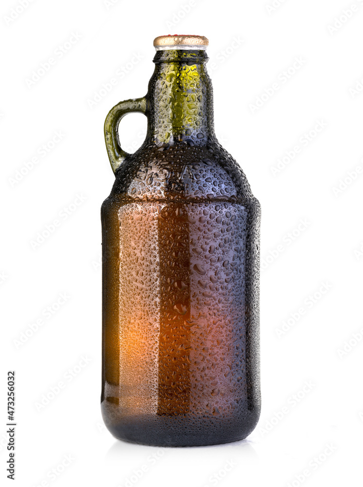 Poster beer bottle with drops