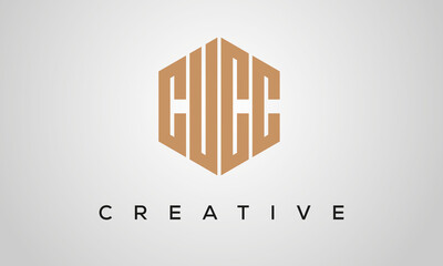 letters CUCC creative polygon hexagon logo victor template