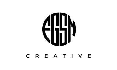 Letters FGSM creative circle logo design vector, 4 letters logo