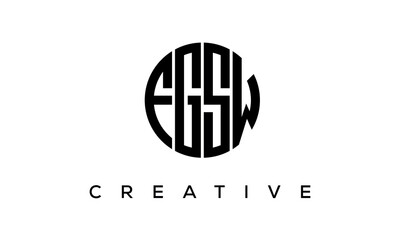 Letters FGSW creative circle logo design vector, 4 letters logo