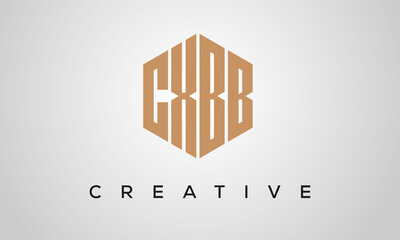 letters CXBB creative polygon hexagon logo victor template