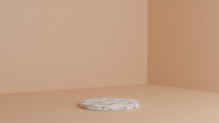 Marble Disk on a Plane Corner Background for Product Mockup - 3D Rendered