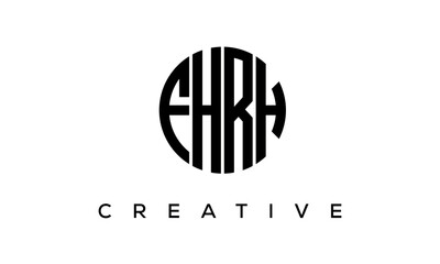 Letters FHRH creative circle logo design vector, 4 letters logo