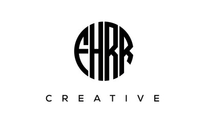 Letters FHRR creative circle logo design vector, 4 letters logo