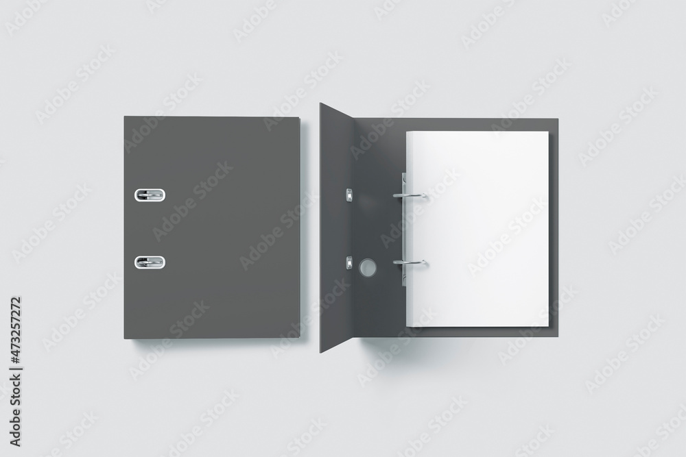 Poster blank open and closed office binder mockup isolated on a background. office folder mock up. 3d rende