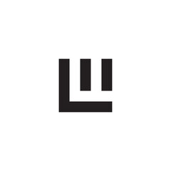 letter LW WL L W, simple symbol box vector logo