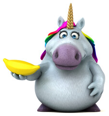 Naklejka premium Fun unicorn - 3D Illustration