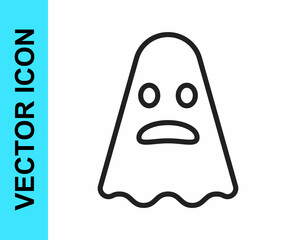 Black line Ghost icon isolated on white background. Happy Halloween party. Vector
