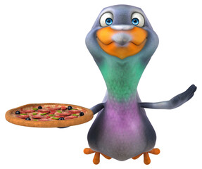 Fun pigeon - 3D Illustration