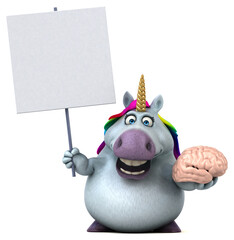 Fun unicorn - 3D Illustration