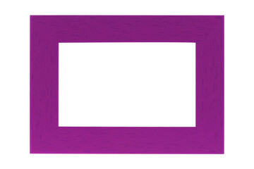 Purple wood frame isolated on white background. clipping path.