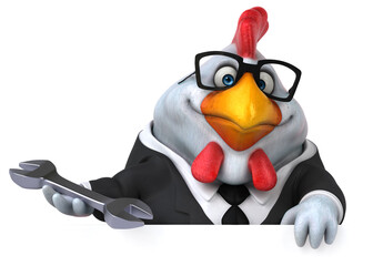 Fun chicken - 3D Illustration